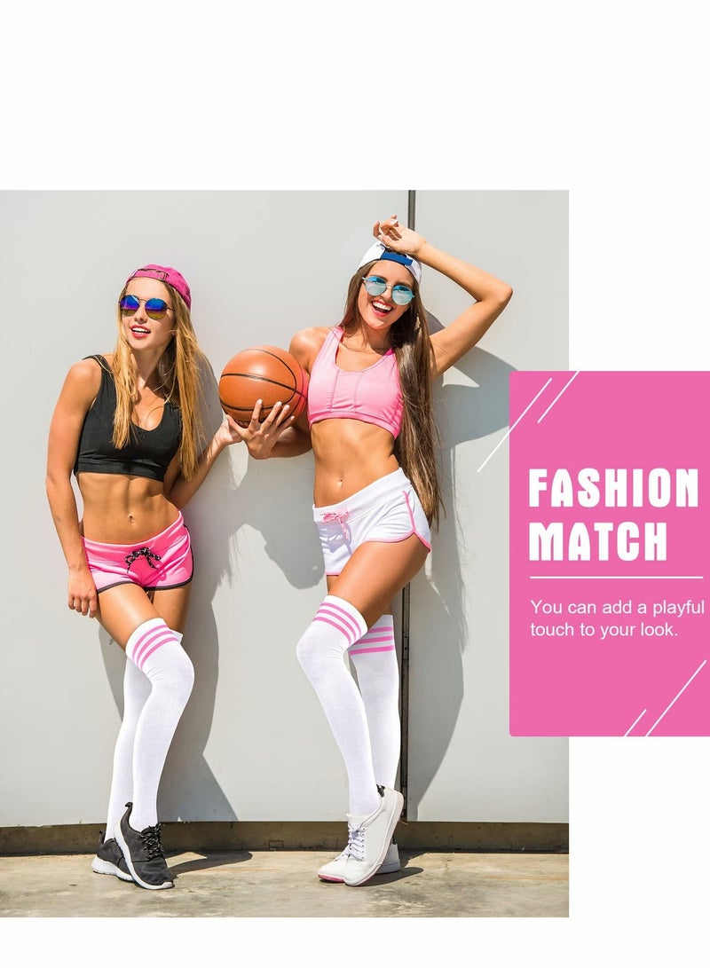 Excefore جوارب عالية الفخذ 3 أزواج فساتين نسائية مخططة فوق الركبة جوارب طويلة كوسبلاي - Image 3