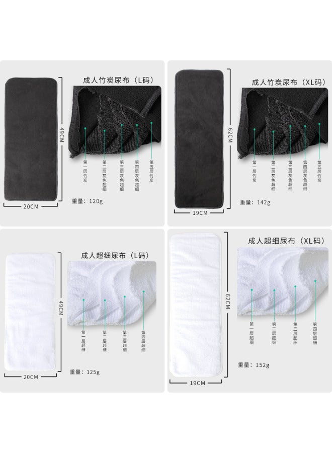 حفاضات للبالغين قابلة للغسل - حفاضات متناسقة تسمح بالتهوية وناعمة مصنوعة من ألياف الخيزران الدقيقة للعناية بالحفاضات - Image 3