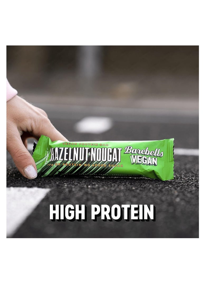 Barebells Vegan Hazelnut & Nougat High Protein and Low Carb Bar, 12 x 55g No Sugar Snack Protein Bar with 15g protein - Image 2