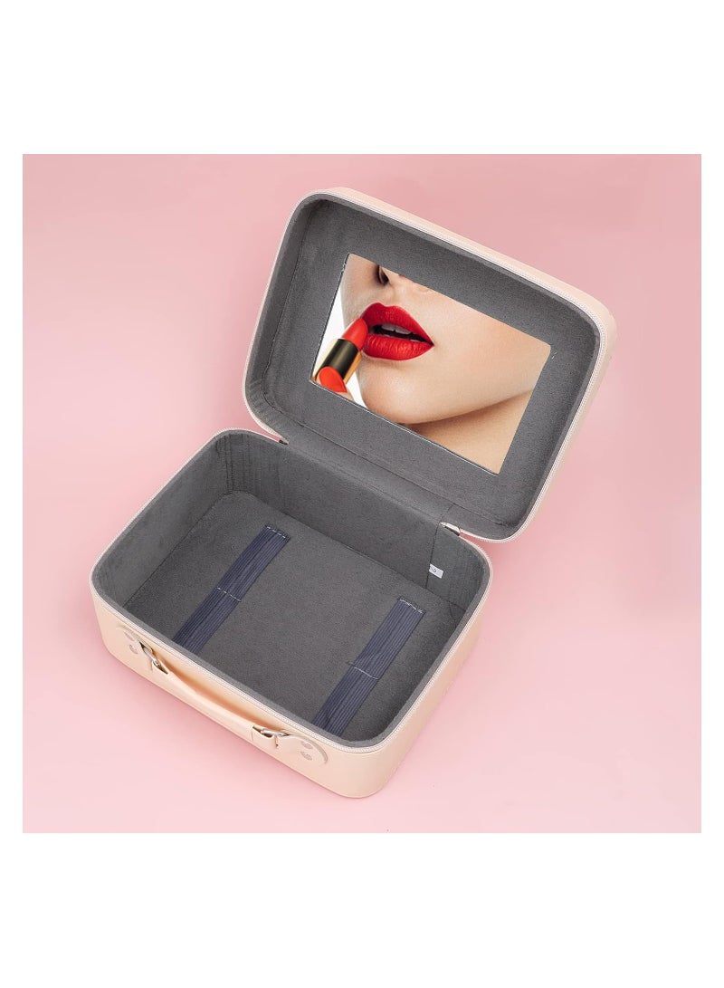 KASTWAVE Cute Cinamorol Makeup Bag with Mirror, Cartoon Large Capacity PU Leather Travel Toiletry Bag Cosmetic Pouch with Zipper, Portable Kawaii Makeup Case Organizer for Girls Women - Image 4