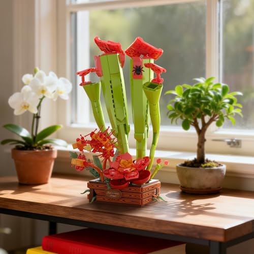 JAKI Carnivorous Plant Bonsai Building Set Sarracenia Pinguicula Drosera Artificial Plant Model Toy for Desk or Home Decor Gift Idea for Nature Lovers Adult Kids 12 - Image 5
