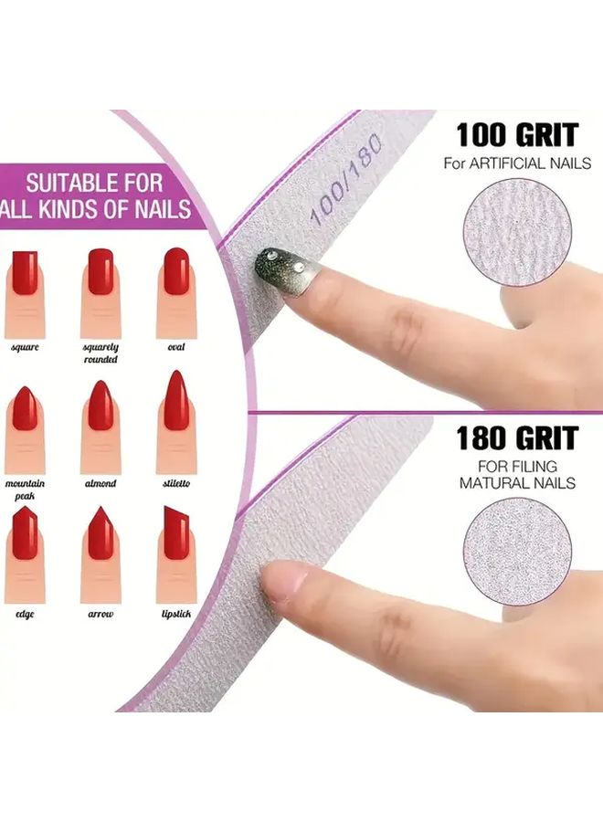 Professional Nail File Buffer Kit 10pcs Double Sided Washable Manicure Pedicure Set - Image 5