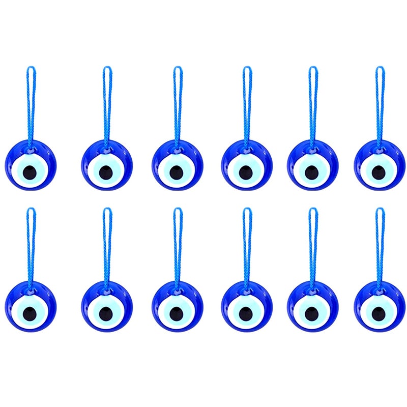 Erbulus Turkish Glass Blue Evil Eye Beads  12pcs 16 42cm Bulk Pack  Evil Eye Ornament Protection Charm  Turkish Nazar Boncuk Talisman  Home Decor Amulet  Wedding Favor in a Box