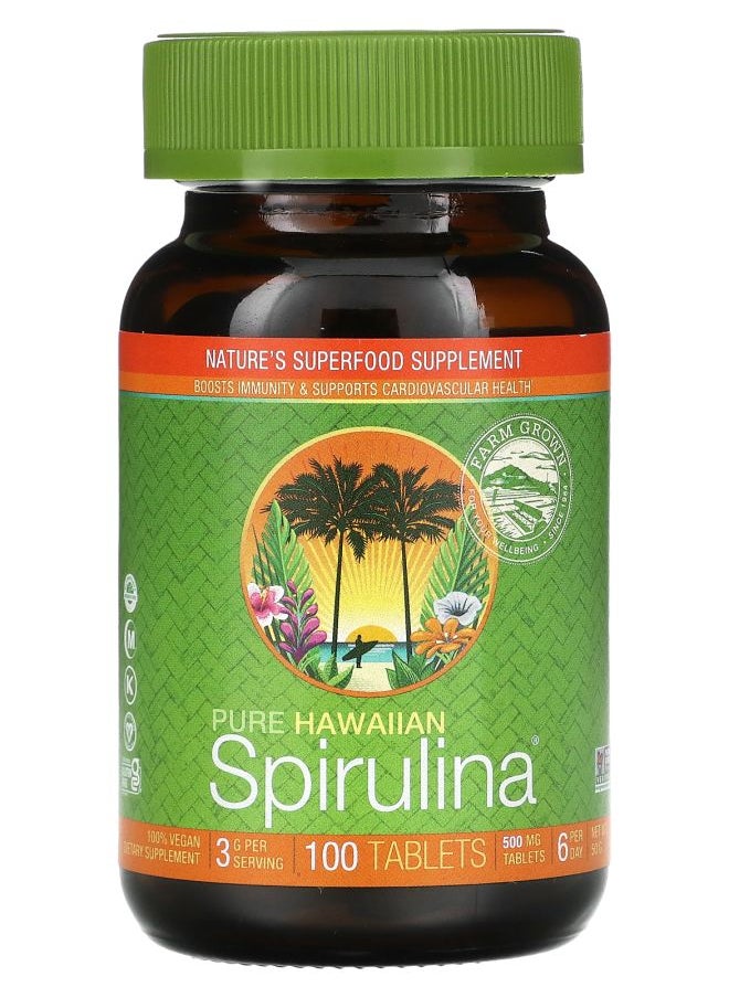 Nutrex Hawaii - Pure Hawaiian Spirulina 500 mg 100 Tablets - Image 1
