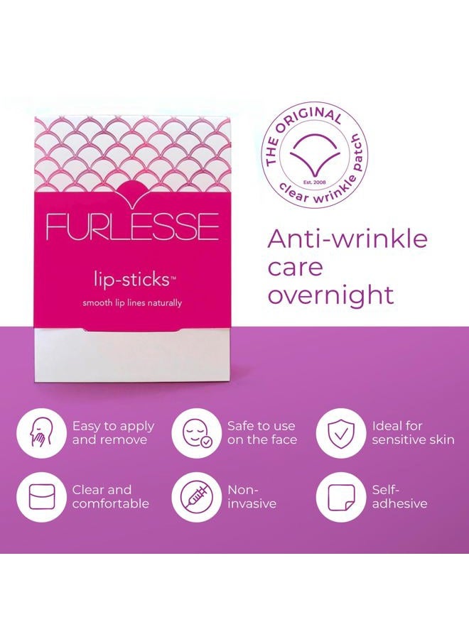Furlesse لاصقات تجاعيد الشفاه وخطوط الابتسامة (120 لاصقة، إمداد لمدة 30 يوم) لتخفيف التجاعيد بين العينين - Image 3
