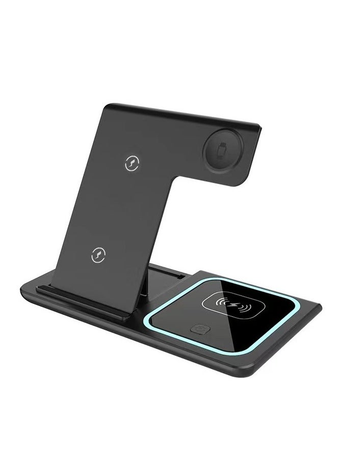Beauenty - Wireless Charger iPhone Charging Station: 3 in 1 Charger Stand Multiple Devices for iPhone 16/15/14/13 /Plus/Pro/Pro Max/12/11 - Watch 10/9/8/Ultra 2/Ultra/SE/7/6/5/4/3/2 Series - AirPods 4/3/2/Pro - Image 1