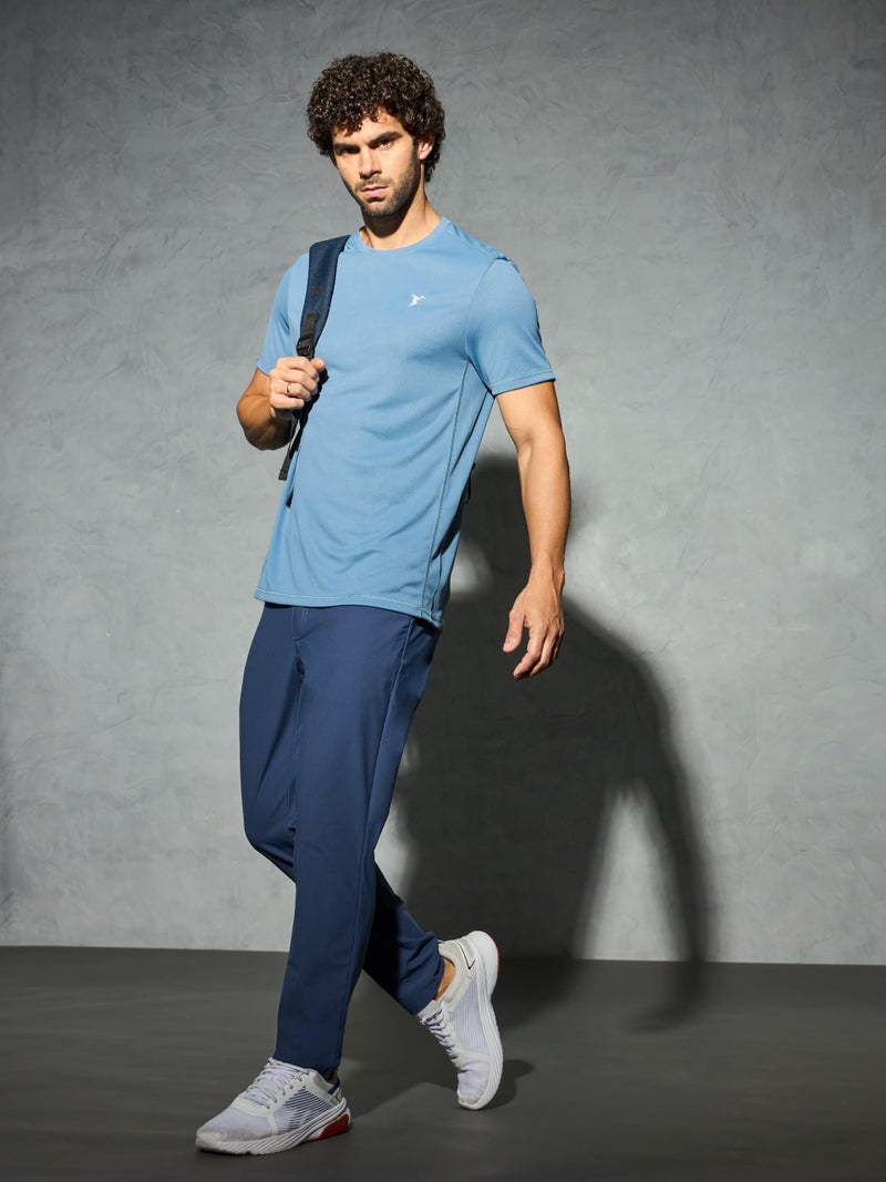 TECHNOSPORT Or10 Mens Crew Neck Half Sleeve Capri Blue Med - Image 4