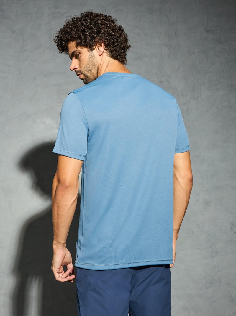 TECHNOSPORT Or10 Mens Crew Neck Half Sleeve Capri Blue Med - Image 2