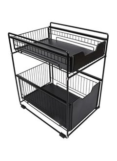 HOOKOR Under Sink Cabinet Organizer, 2 Tier Sliding Cabinet Basket with Storage Drawer, Desktop Organizer for Kitchen Countertop Pantry Bathroom  - Image 1