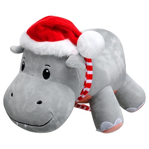 Arrowbash 10 Inch Plush Hippo for Christmas Stuffed Animal Hippo Stuffed Animals Plush Hippopotamus for Christmas Hippopotamus Gifts - Image 1