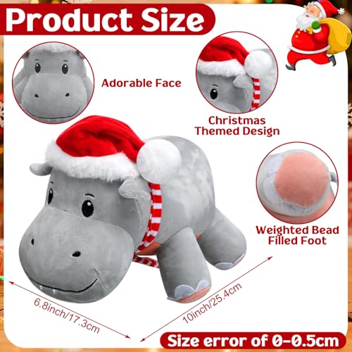 Arrowbash 10 Inch Plush Hippo for Christmas Stuffed Animal Hippo Stuffed Animals Plush Hippopotamus for Christmas Hippopotamus Gifts - Image 5