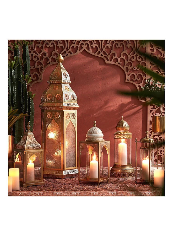 Home Box Madiha Metal Cutwork Traditional Square Lantern