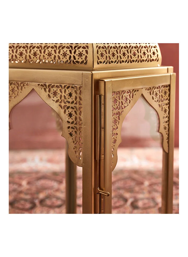 Home Box Madiha Metal Cutwork Traditional Square Lantern