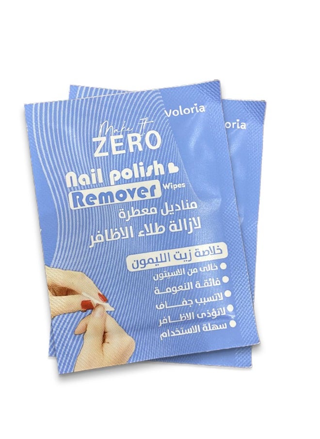 Voloria - Make It Zero Single Nail Polish Remover Wipes, 12 Wipes with Lemon Oil Extract - Image 1