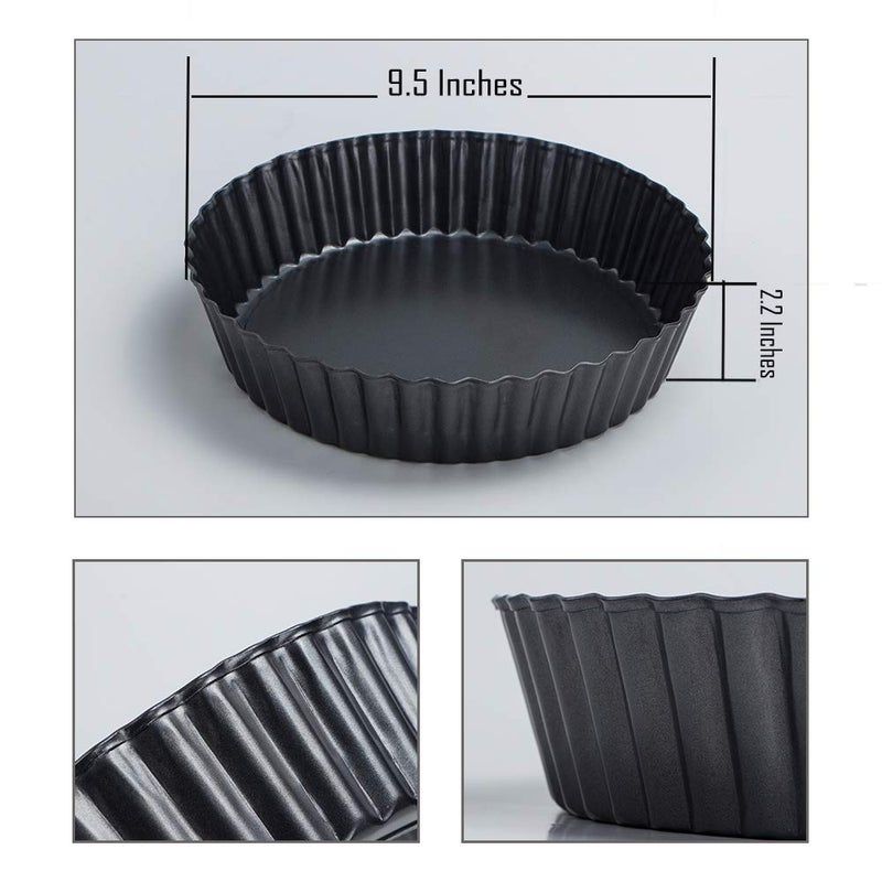 Webake 9.5 Inch Tart Pan Heavy Duty Quiche Pan Removable Bottom Nonstick Deep Baking Dish Pie Plate Pie Mold - Image 4