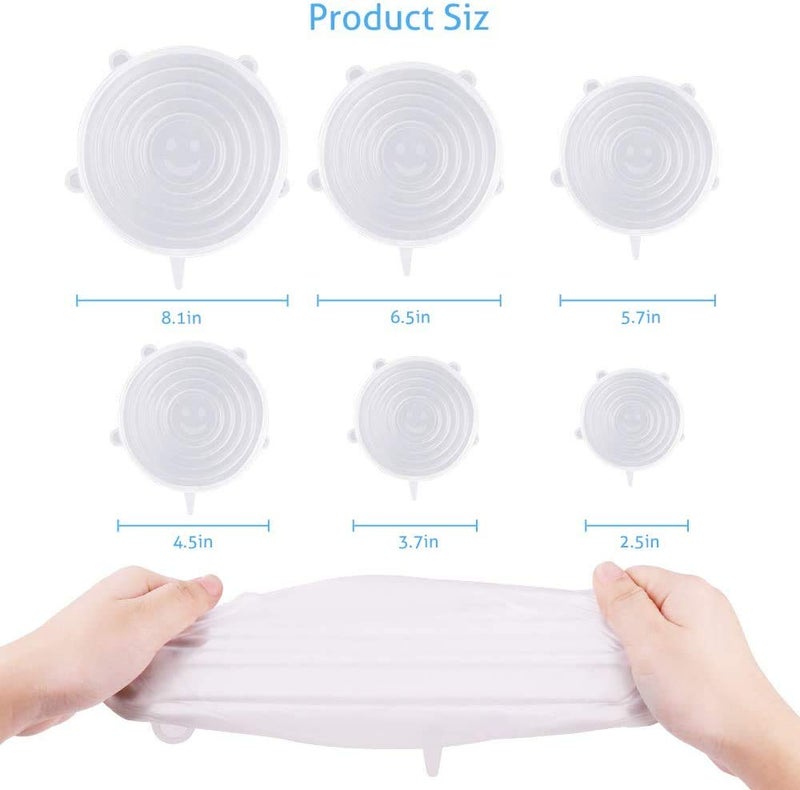 Rezdax Silicone Stretch Lids,12 Pcs Reusable Magic Lids Fit Various Sizes And Shapes Of Containers,Durable Food Storage Covers For Bowls,Keeping Food Fresh - Blue - Image 5