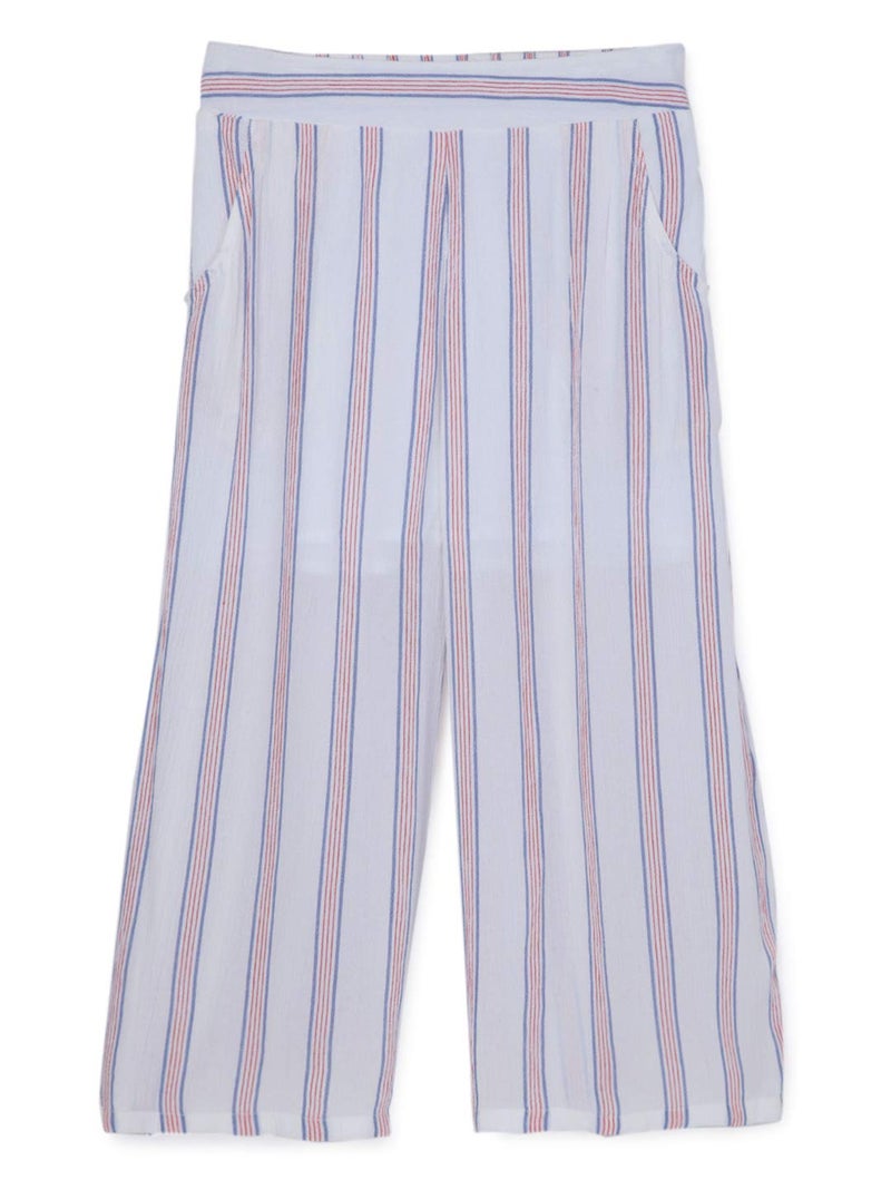 CuB McPAWS Girl's Regular Fit Striped Palazzos - Image 1