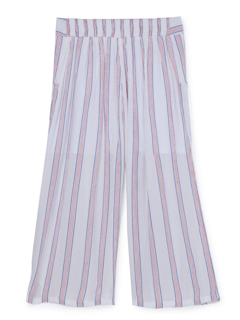 CuB McPAWS Girl's Regular Fit Striped Palazzos - Image 2