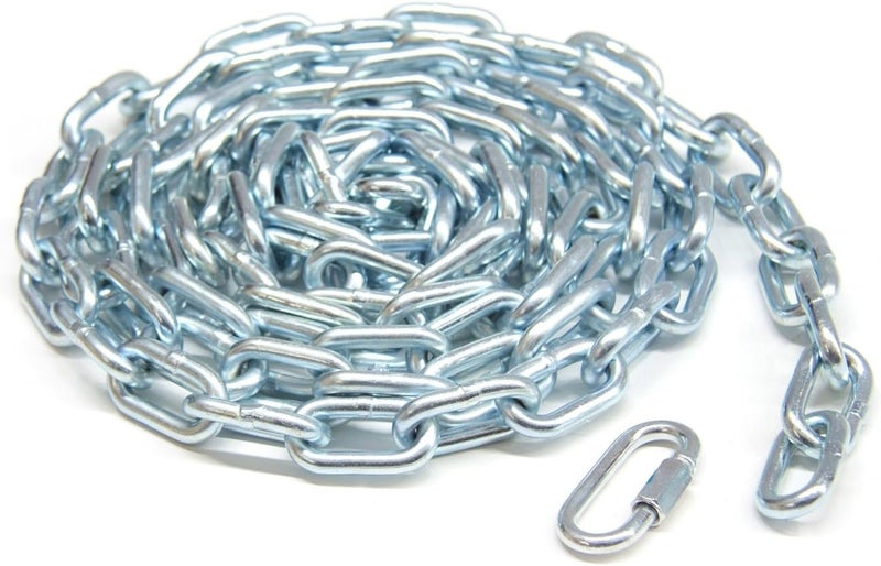 KingChain 699481 1/4" x 10' Zinc Plated Grade 30 Proof Coil Chain, Silver - Image 1