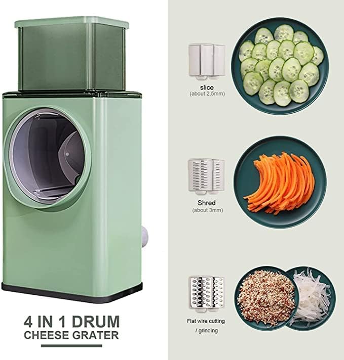 GOPIKRISHNA Otary Vegetable Slicer Round Mandoline Grater Shredder Salad Maker Cutter for Vegetable Fruit Cookie Oreo Nuts - Image 2