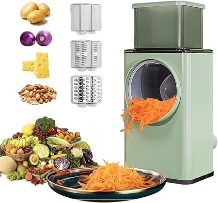 GOPIKRISHNA Otary Vegetable Slicer Round Mandoline Grater Shredder Salad Maker Cutter for Vegetable Fruit Cookie Oreo Nuts - Image 4