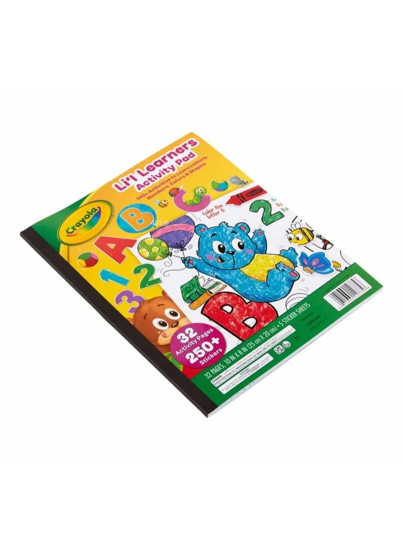 كرايولا Crayola - Lil' Learners Activity Pad, 32 Pages + COLORING & STICKER BOOK – Multicolour | includes 32 coloring and activity pages with 250+ stickers | perfect for on-the-go coloring | Recommended for ages 3 years and up