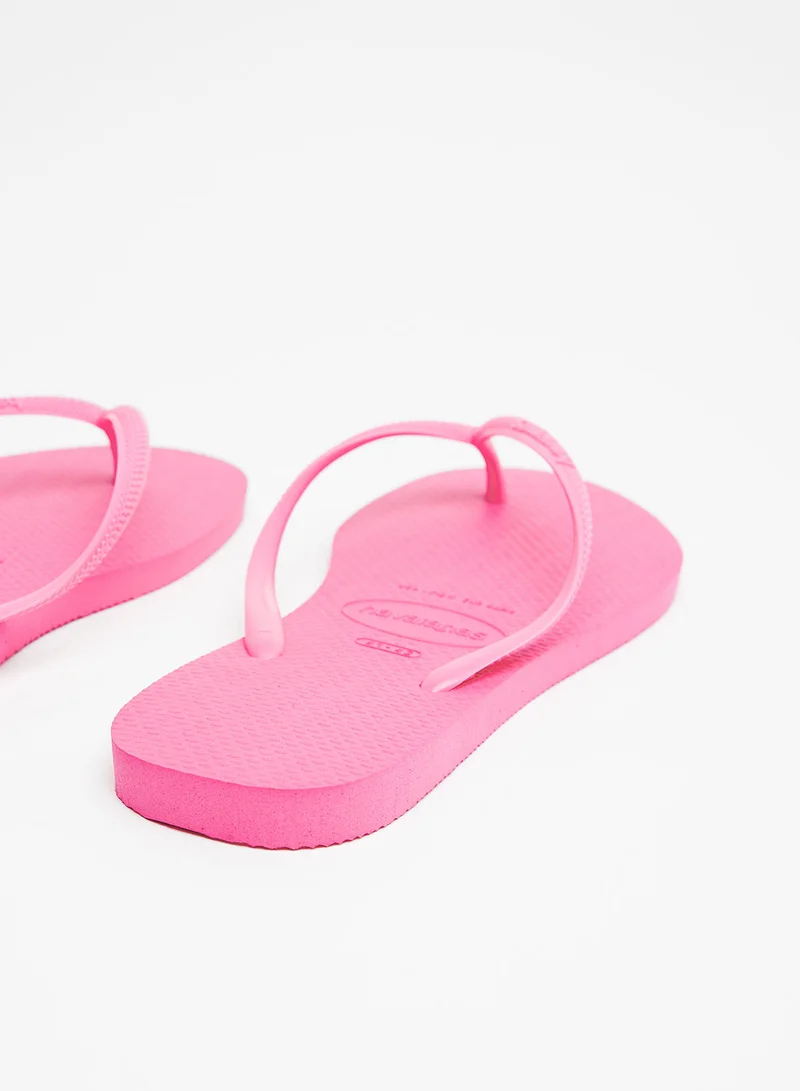 havaianas Slim Logo Flip Flops