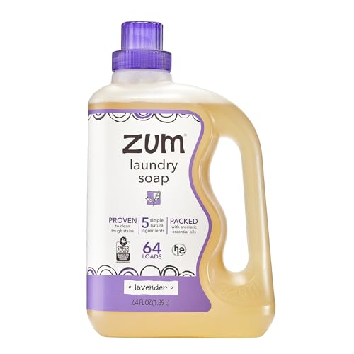 ZUM Indigo Wild Zum Clean Laundry Soap - Plant-Based Liquid Laundry Soap - Contains Baking Soda, Essential Oils & Saponified Coconut Oil - Lavender Scent - 64 fl oz - Image 1