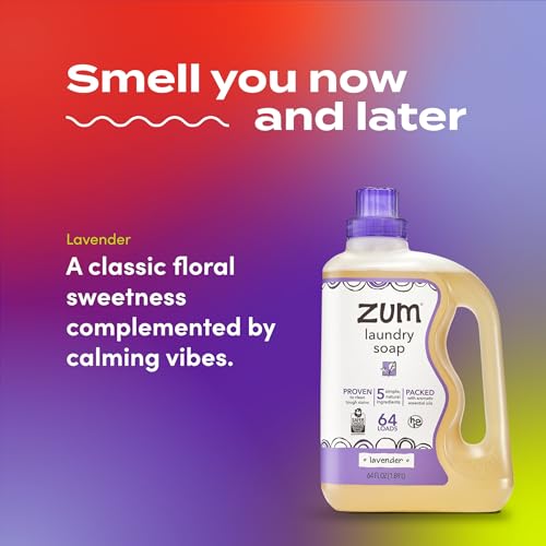 ZUM Indigo Wild Zum Clean Laundry Soap - Plant-Based Liquid Laundry Soap - Contains Baking Soda, Essential Oils & Saponified Coconut Oil - Lavender Scent - 64 fl oz - Image 3