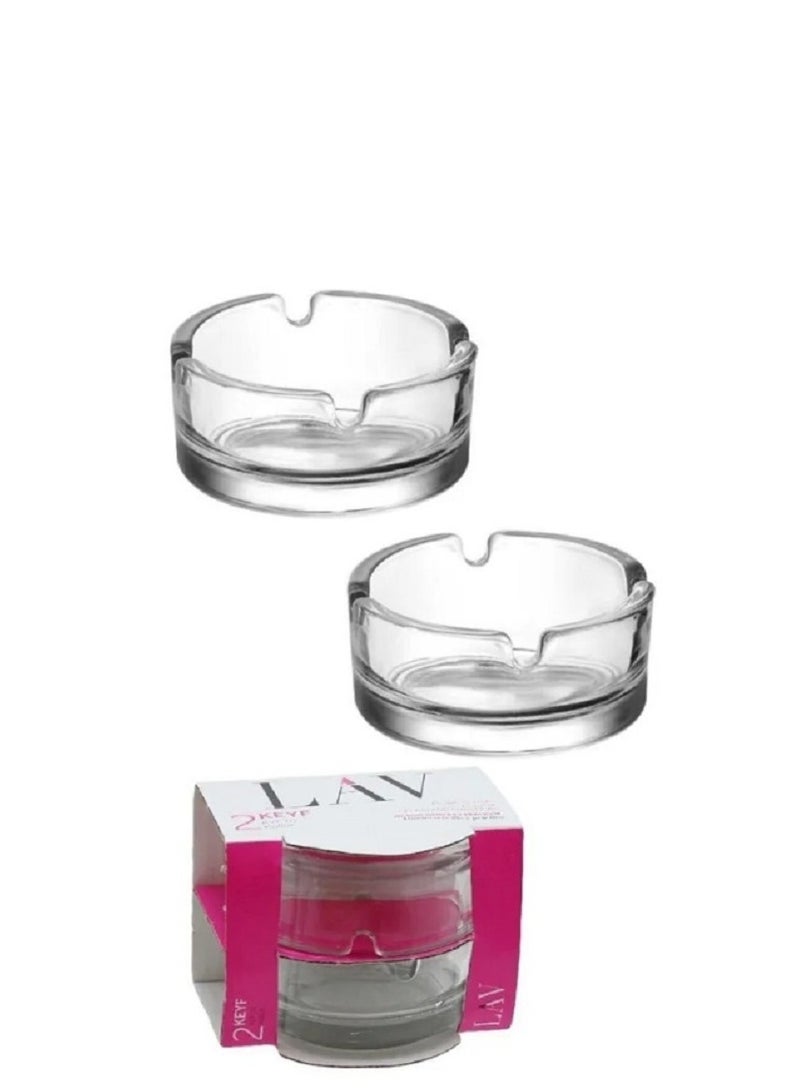 LAV طقم من 2 قطعة من منفضة السجائر الصغيرة 72 مم - شفاف - Image 3