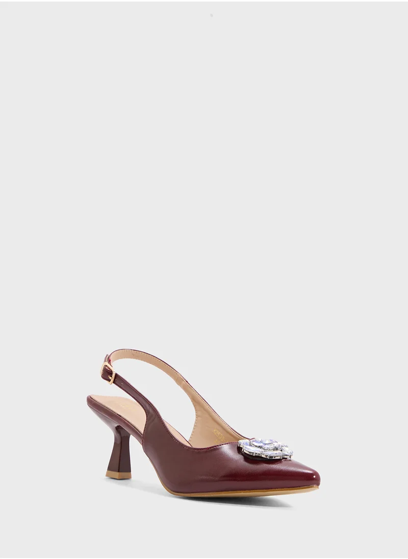 ايلا Sling Back Flower Heeled Pump