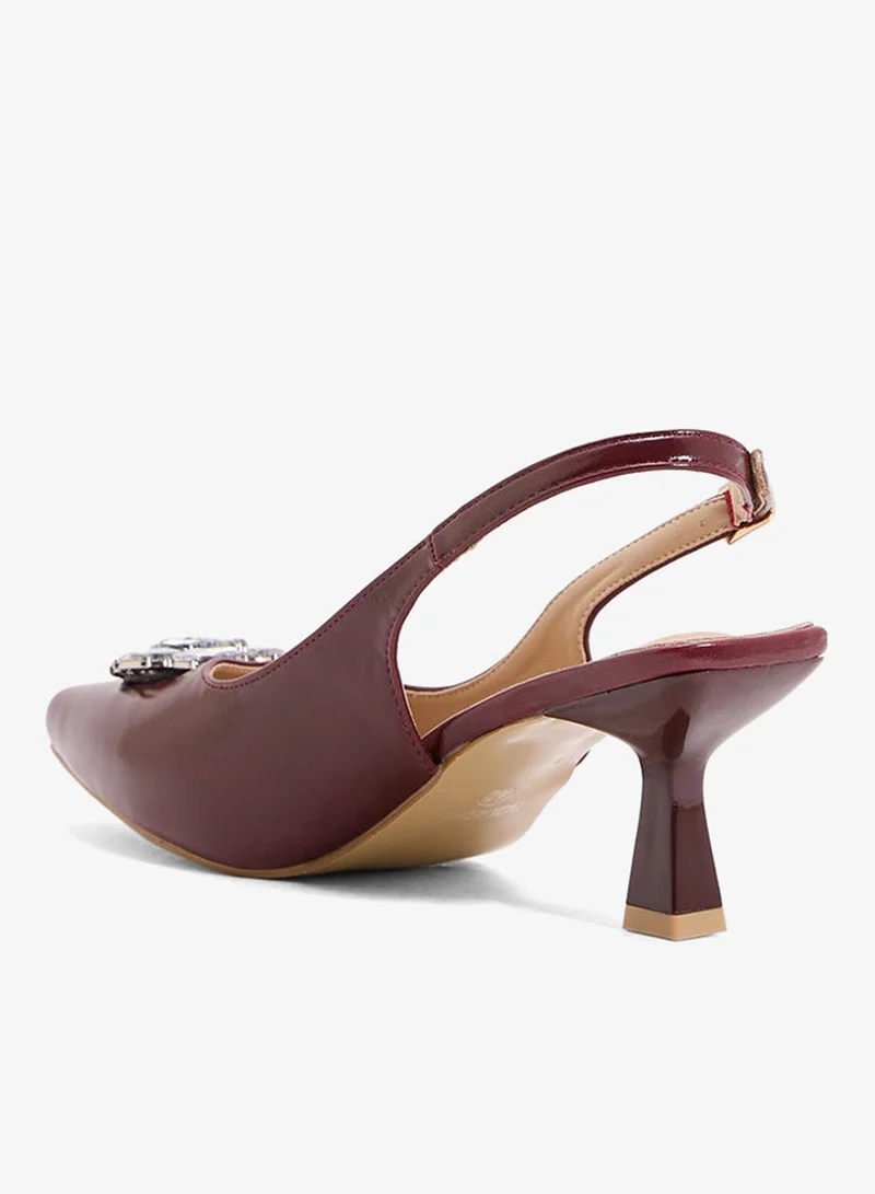 ELLA Sling Back Flower Heeled Pump