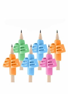 Generic 6 Pcs Pencil Grips Handwriting Pencil Holder Pen Writing Aid Grip Set Training Posture Correction Tool for Kids Preschoolers Children Adults Special Needs Pencil Grips  - Image 1