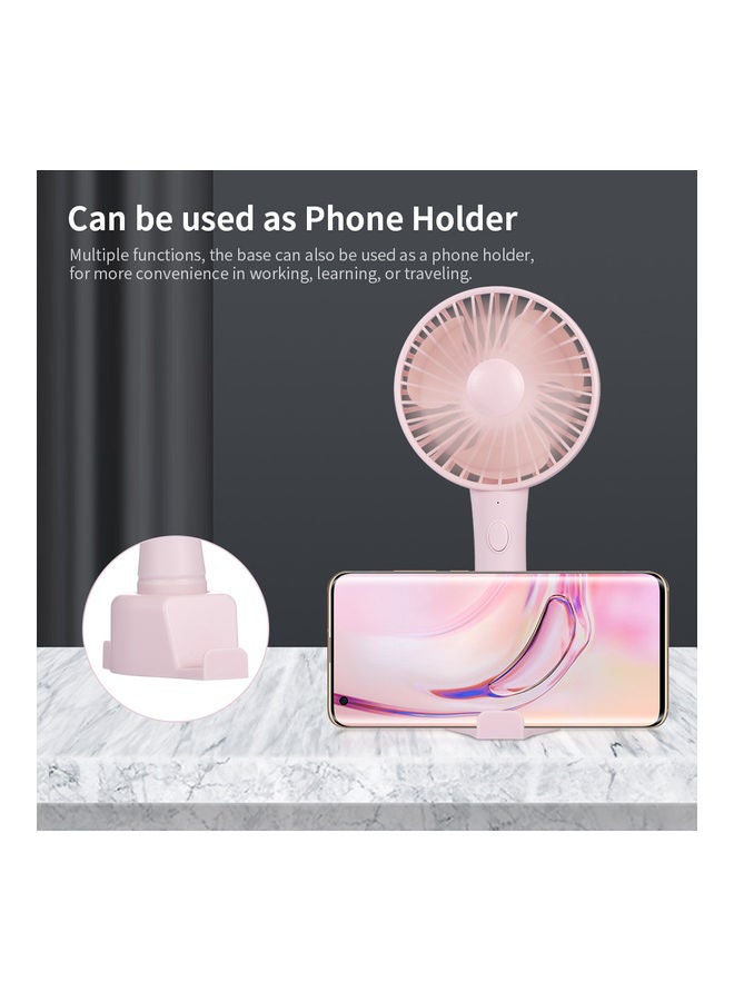 Loquat Rechargeable Handheld Fan Pink  - Image 4