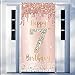 Excelloon 7th Birthday Door Banner Decorations for Girls Pink Rose Gold Happy 7 Door Cover Sign Party Supplies Seven Year Old Backdrop Poster Background Decor - Image 3