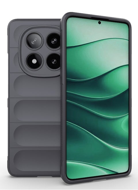 جراب موبايل ماجيك شيلد  سيليكون مضاد للصدمات وحمايه للكاميرا متوافق  Redmi Note 14 Pro 4G (رمادي غامق)