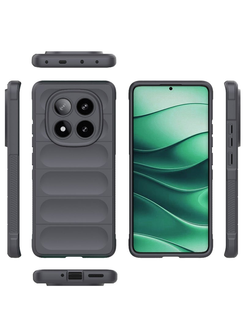 جراب موبايل ماجيك شيلد  سيليكون مضاد للصدمات وحمايه للكاميرا متوافق  Redmi Note 14 Pro 4G (رمادي غامق)