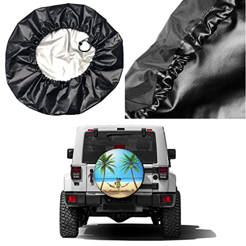 Foruidea Summer Green Frog Spare Tire Cover Dust-Proof Wheel Tire Cover Fit Trailer, RV, SUV and Many Vehicle 17 Inch - Image 5