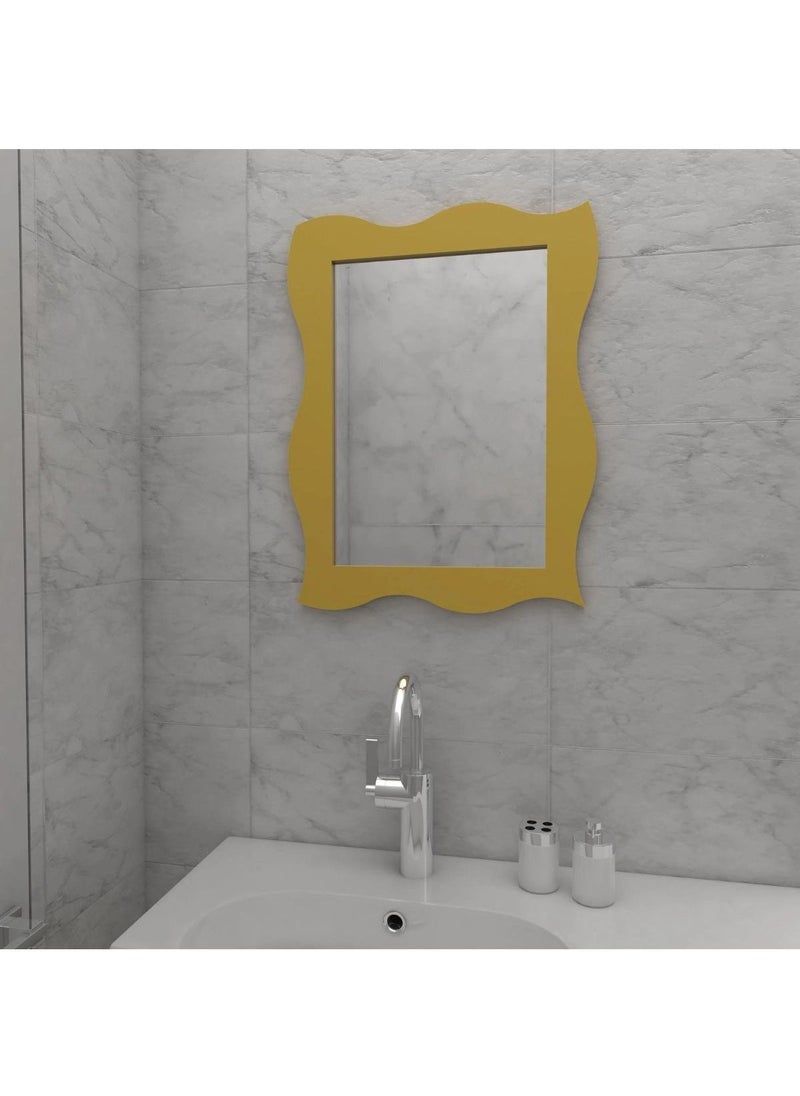 Wooden Twist Big Wooden Wall Mirror, Dressing Bathroom Vanity Mirror  - Image 1