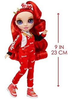 RAINBOW HIGH Jr Ruby Anderson 9 Inch Red Fashion Doll With Doll Accessories Open And Closes Backpack Great Gift For Kids 6 12 Years Old And Collectors Multicolor 9 Inches  - Image 3