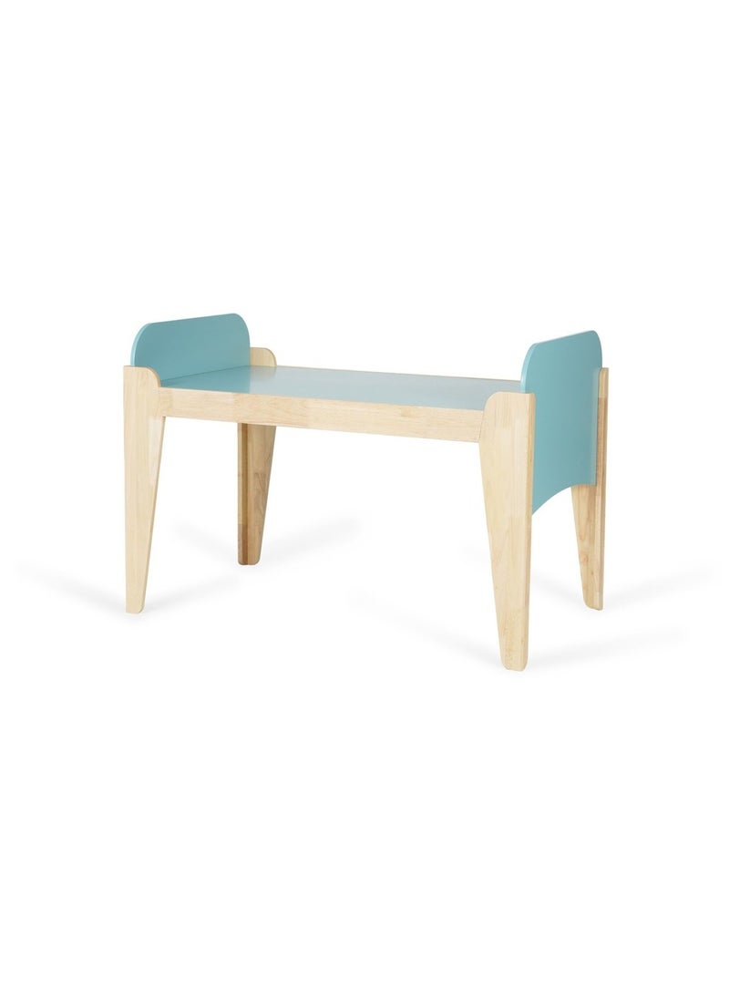 Pan Home MARLOWE-2 IN 1 TODDLE BED (CONVERTIBLE TO WRITING DESK) 70X130CM SOLID RUBBER WOOD -BLUE AND WHITE  - Image 1