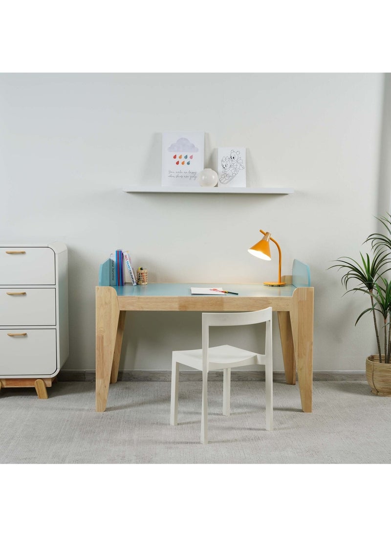 Pan Home MARLOWE-2 IN 1 TODDLE BED (CONVERTIBLE TO WRITING DESK) 70X130CM SOLID RUBBER WOOD -BLUE AND WHITE  - Image 5