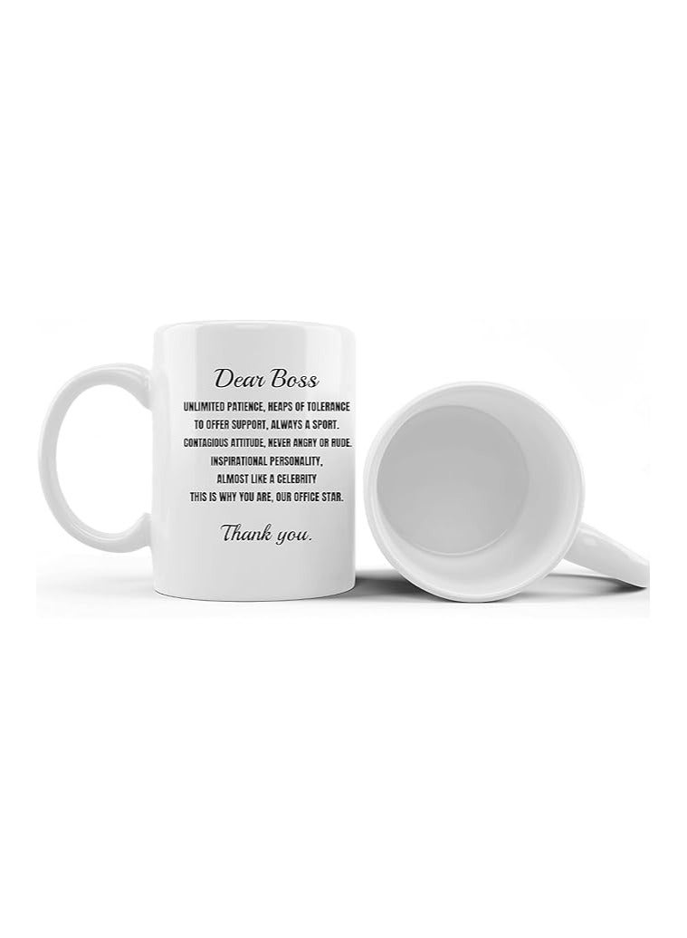 PRINTSHOP4ME Best Boss Coffee Mug White 11Oz Ceramic Mug And Present Idea For Male/Female/Bosses/Coworkers - Image 3