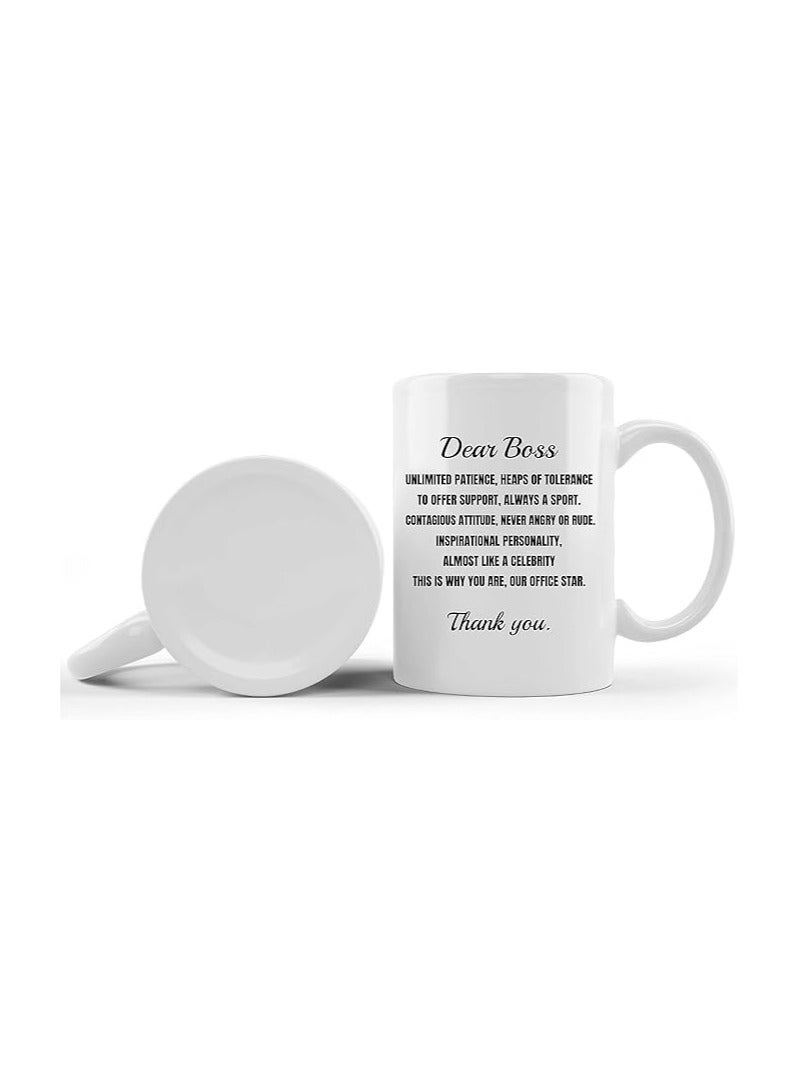 PRINTSHOP4ME Best Boss Coffee Mug White 11Oz Ceramic Mug And Present Idea For Male/Female/Bosses/Coworkers - Image 2