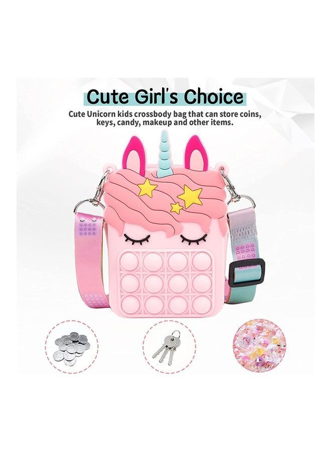 NIBEMINENT Mini Unicorn Small Cross Body Purse Fidget Poppers Toy 8.5x3.5x13.5cm  - Image 4