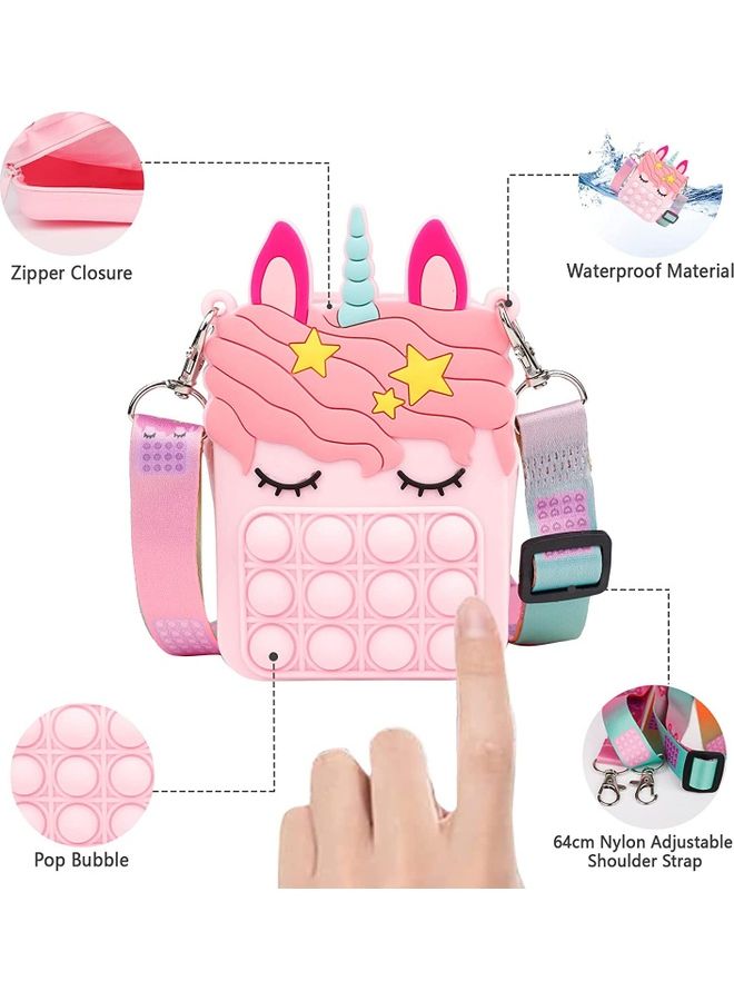 NIBEMINENT Mini Unicorn Small Cross Body Purse Fidget Poppers Toy 8.5x3.5x13.5cm  - Image 2
