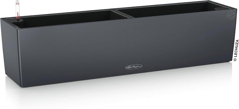Lechuza Balconera Color 80 All-in-One (Matte Smooth) Self-Watering Garden Planter for Indoor and Outdoor Use, Slate - Image 1