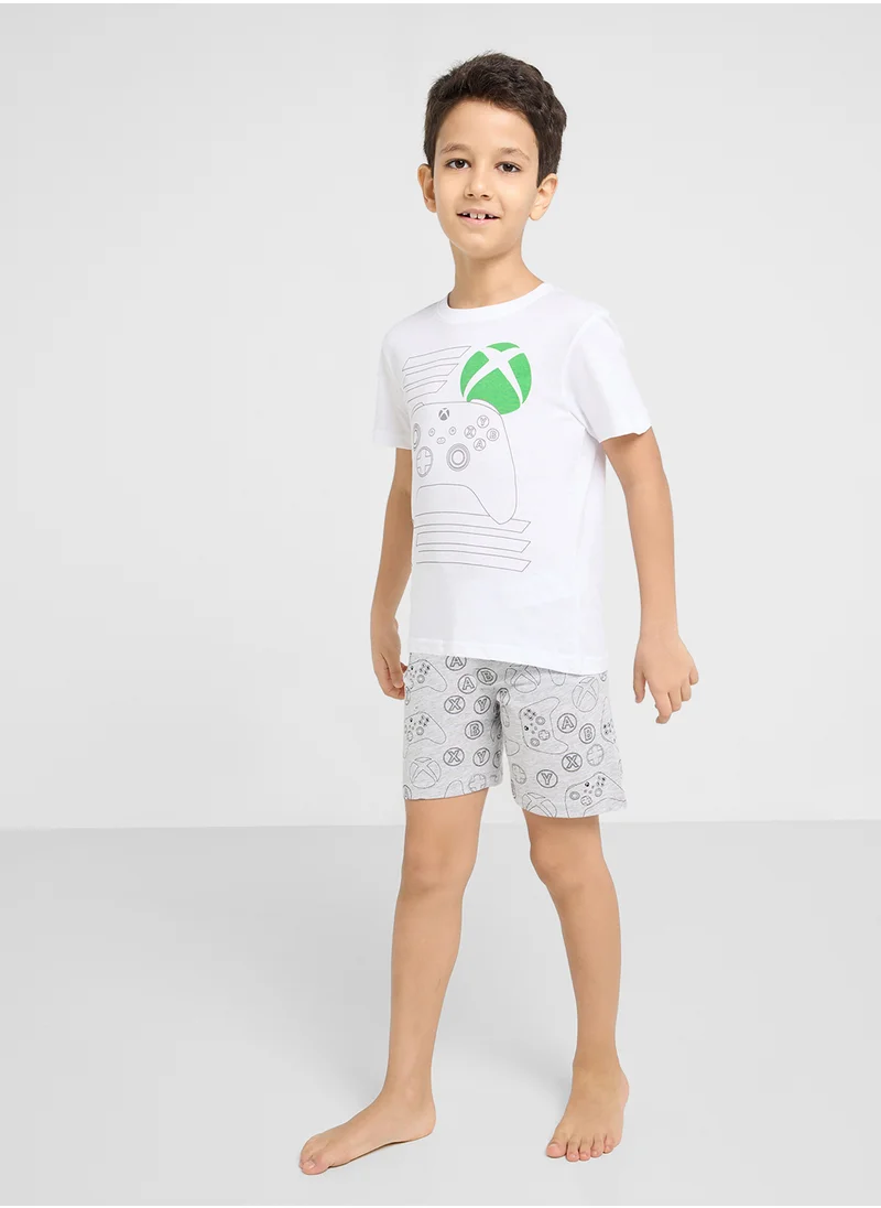 XBOX Xbox Boys Printed Short Sleeve Pyjama set