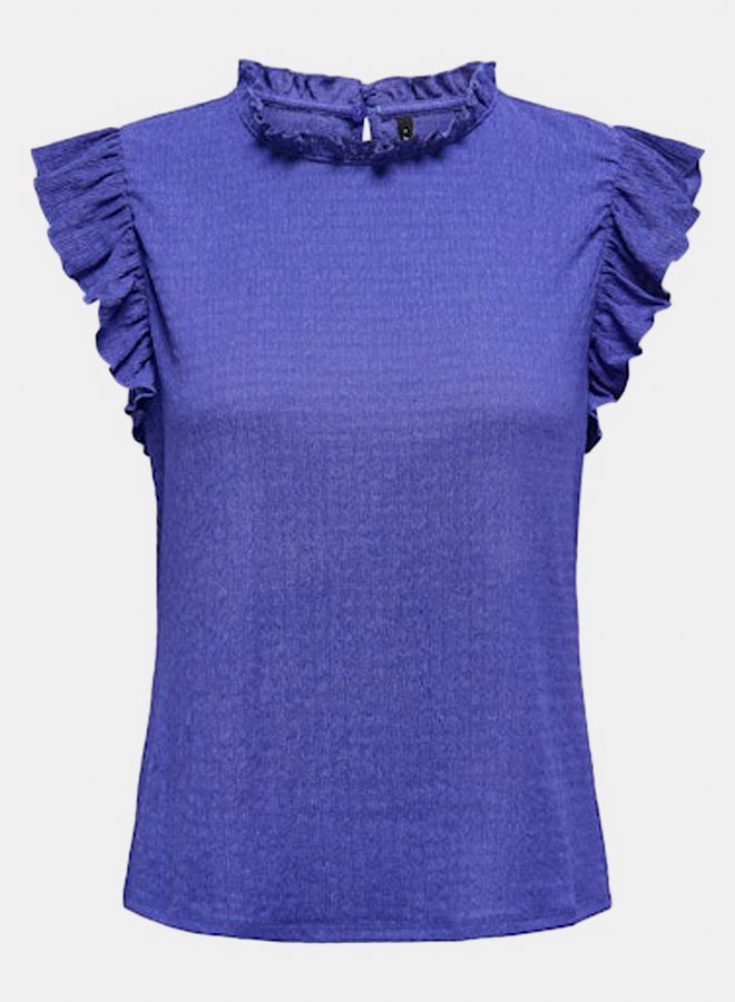 ONLY Womens Fallon Shortsleeve Frill Top - Image 1