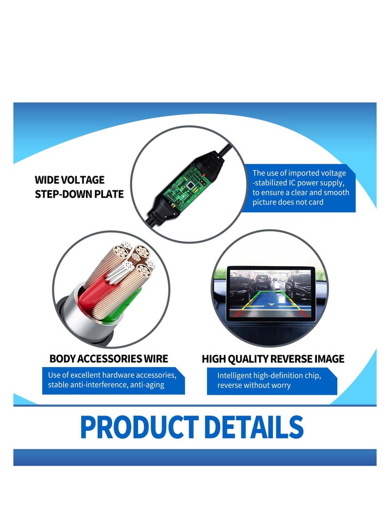 Car Reversing Camera, 170° Wide Angle Back Up Camera for Cars, Hd Night Vision Navigation Reversing Image Camera, Waterproof Shockproof Camera with 2 Installation Options, Universal Cars, Black - Image 4
